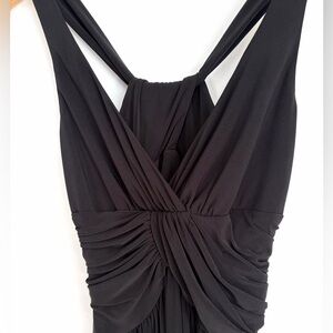 ⭐ 3 for $40 sale - Black Ruched Stretch Midi Dress – Size 10